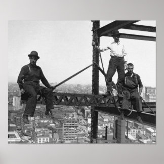 200 Feet Above Ground - Skyscraper Construction -  Poster