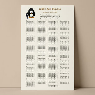 200 Funny Penguin Greeter Wedding Seating Chart Foam Board