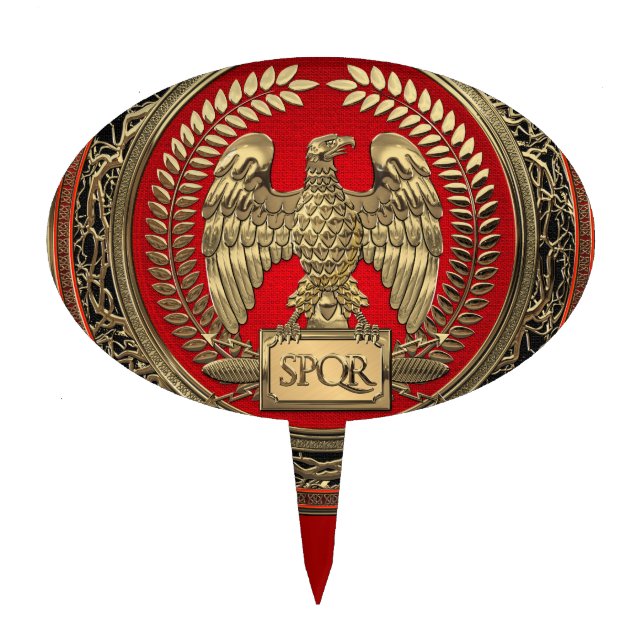 [200] Gold Roman Imperial Eagle Cake Topper (Front)