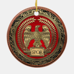 [200] Gold Roman Imperial Eagle Ceramic Ornament