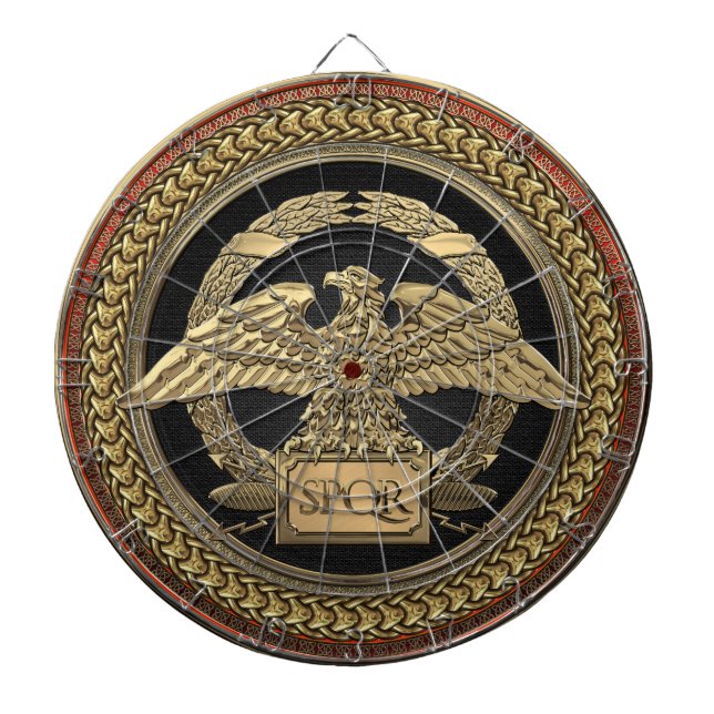 [200] Gold Roman Imperial Eagle on Gold Medallion Dart Board (Front)