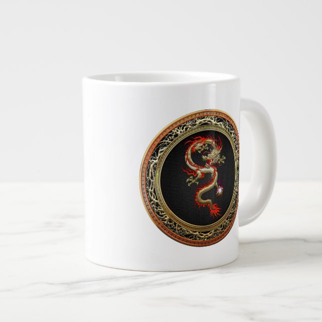[200] Golden Chinese Dragon Fucanglong Large Coffee Mug (Front Right)