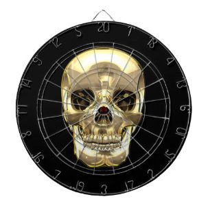 [200] Golden Human Skull Dartboard With Darts