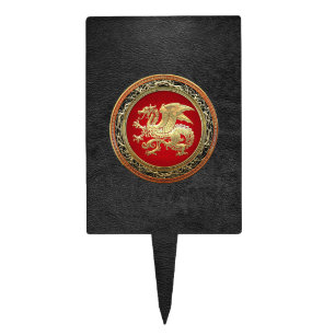 [200] Icelandic Dragon, Landvættir [Gold] Cake Topper