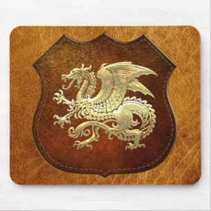 [200] Icelandic Dragon, Landvættir [Gold] Mouse Pad