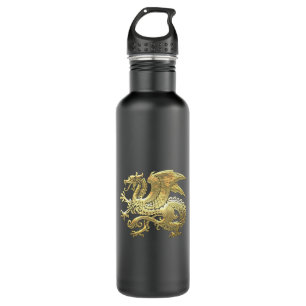 [200] Icelandic Dragon, Landvættir [Gold] Stainless Steel Water Bottle