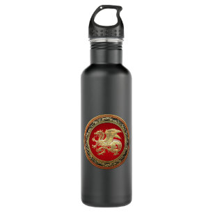 [200] Icelandic Dragon, Landvættir [Gold] Stainless Steel Water Bottle