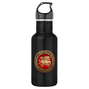 [200] Icelandic Dragon, Landvættir [Gold] Water Bottle