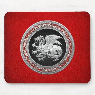 [200] Icelandic Dragon, Landvættir [Silver] Mouse Pad