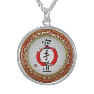 [200] Japanese calligraphy - Karate-do Sterling Silver Necklace
