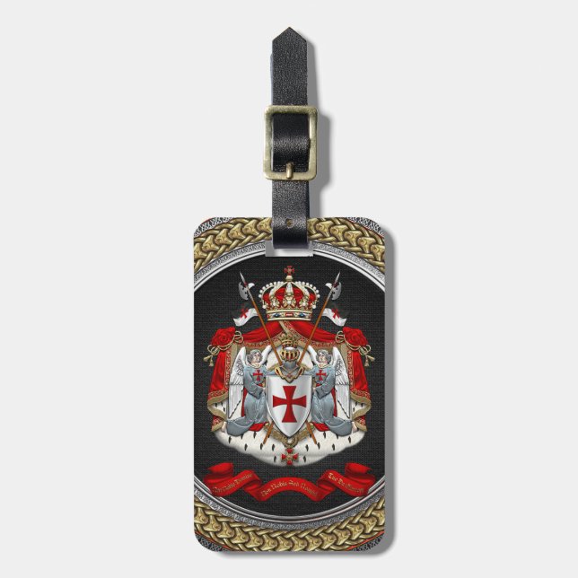 [200] Knights Templar Coat of Arms Luggage Tag (Front Vertical)