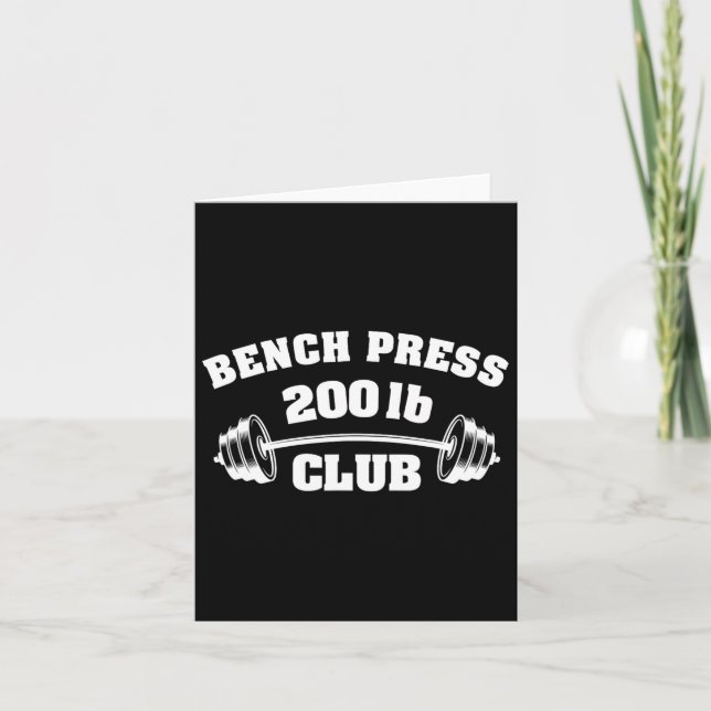 200 Lbs Pound Bench Press Club Gym Weightlifting P Card (Front)