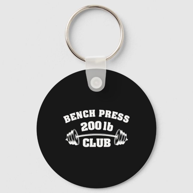 200 Lbs Pound Bench Press Club Gym Weightlifting P Keychain (Front)