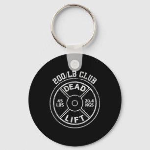 200 Lbs Pound Dead Lift Club Gym Weightlifting Pow Keychain