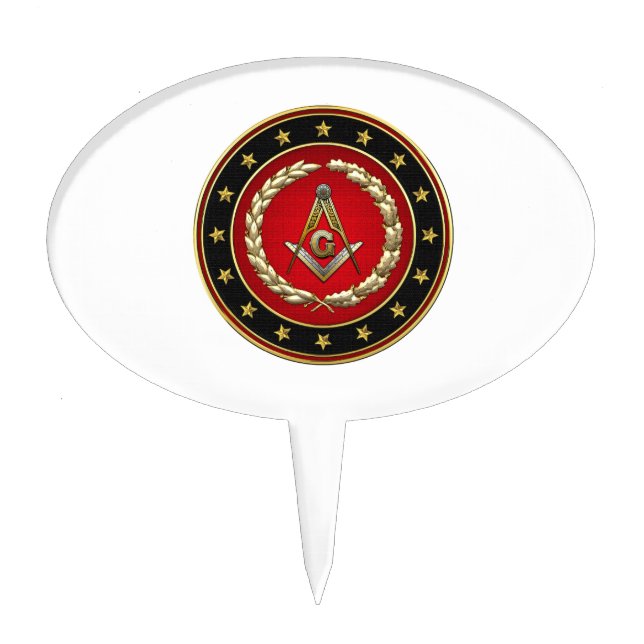 [200] Masonic Square and Compasses [3rd Degree] Cake Topper (Front)
