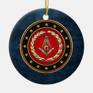 [200] Masonic Square and Compasses [3rd Degree] Ceramic Ornament