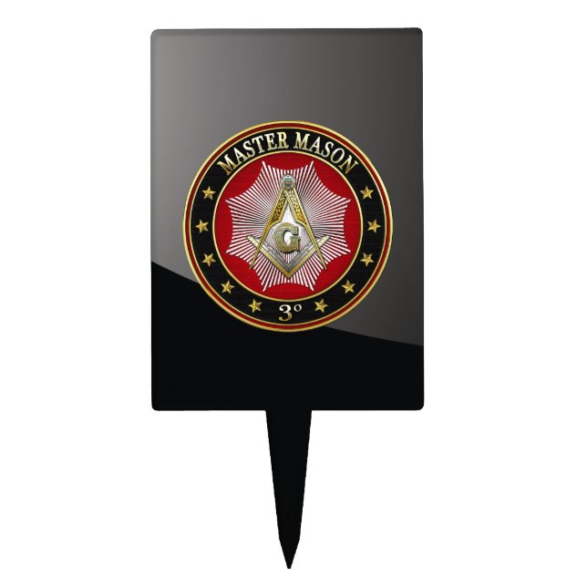[200] Master Mason - 3rd Degree Square & Compasses Cake Topper (Front)