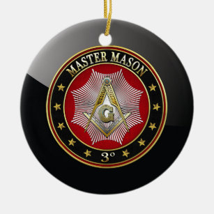 [200] Master Mason - 3rd Degree Square & Compasses Ceramic Ornament