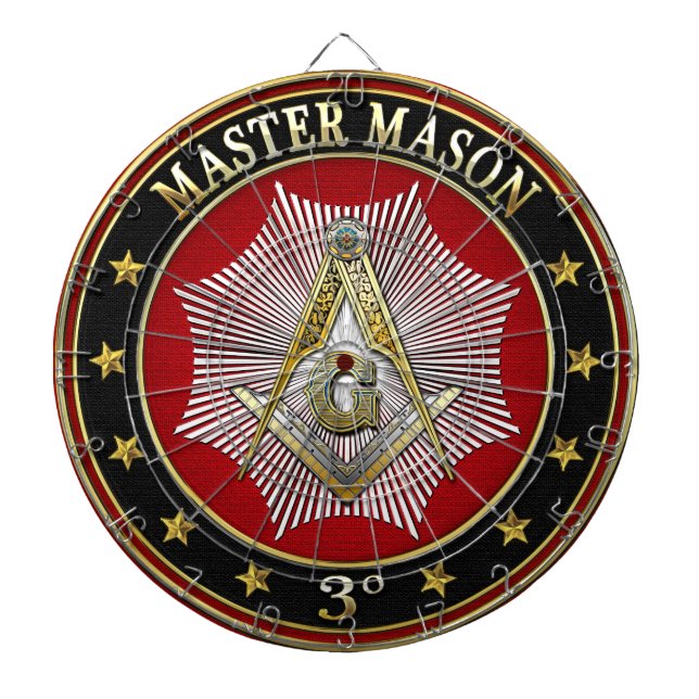 [200] Master Mason - 3rd Degree Square & Compasses Dartboard (Front)