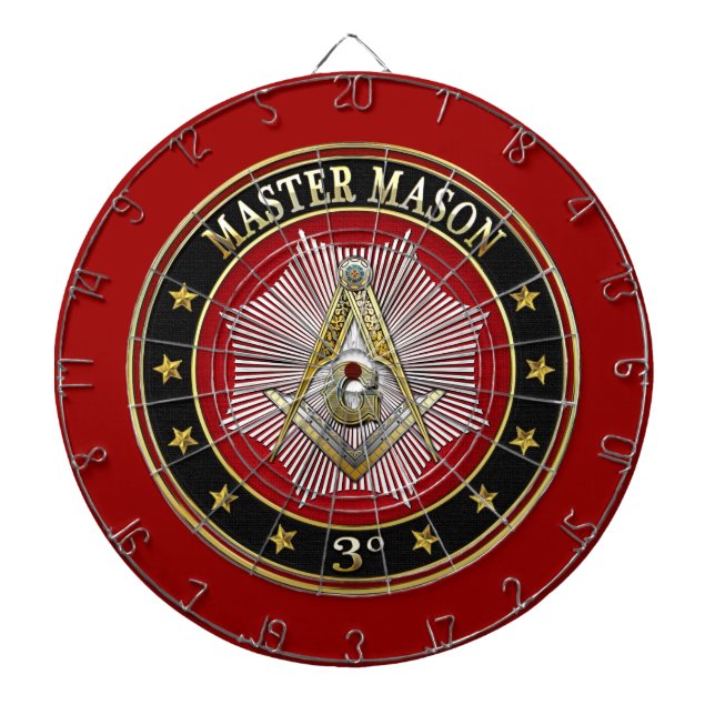 [200] Master Mason - 3rd Degree Square & Compasses Dartboard (Front)