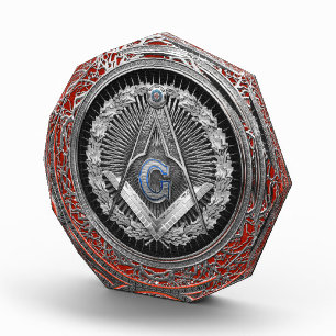 [200] Master Mason - Silver Square & Compasses Acrylic Award