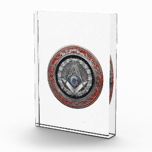 [200] Master Mason - Silver Square & Compasses Acrylic Award