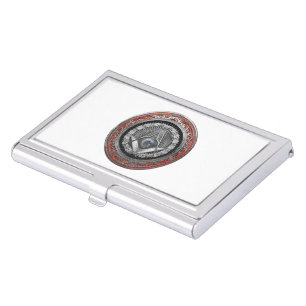 [200] Master Mason - Silver Square & Compasses Business Card Case