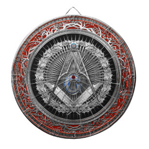 [200] Master Mason - Silver Square & Compasses Dart Board