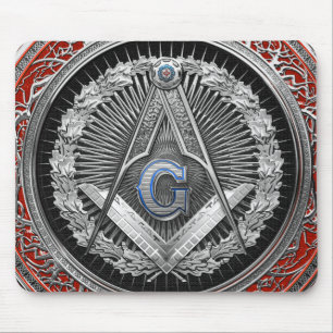 [200] Master Mason - Silver Square & Compasses Mouse Pad