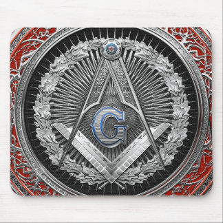 [200] Master Mason - Silver Square & Compasses Mouse Pad