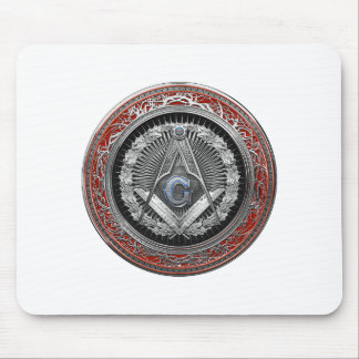 [200] Master Mason - Silver Square & Compasses Mouse Pad