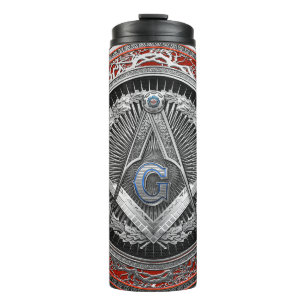 [200] Master Mason - Silver Square & Compasses Thermal Tumbler