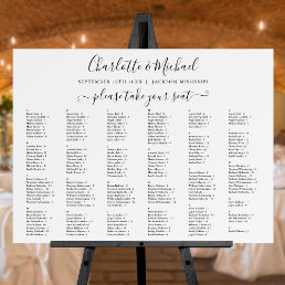 200 Names Black And White Wedding Seating Chart Foam Board
