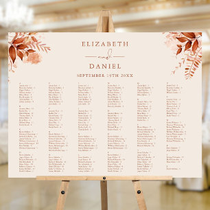 200 Names Fall Wedding Seating Chart Sign