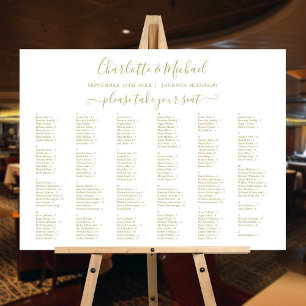 200 Names Gold Wedding Seating Chart Sign