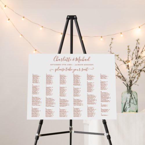 200 Names Terracotta Wedding Seating Chart Sign