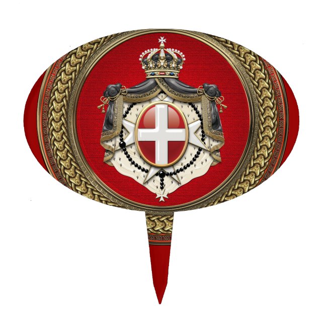 [200] Order of Malta - SMOM Coat of Arms Cake Topper (Front)