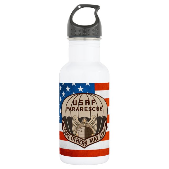 [200] Pararescuemen (PJ) Patch [Desert Tan] Water Bottle (Front)