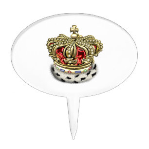 [200] Prince [King] Royal Crown [Fur+Gold][Red] Cake Topper