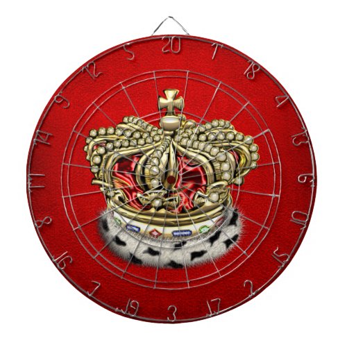 200 Prince King Royal Crown FurGoldRed Dart Board