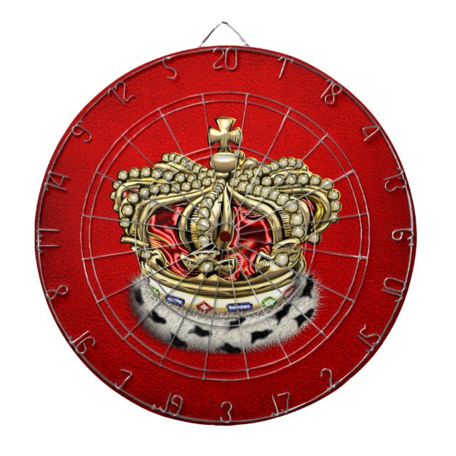 [200] Prince [King] Royal Crown [Fur+Gold][Red] Dart Board (Front)