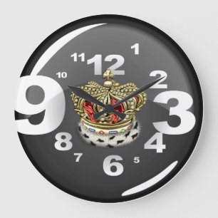 [200] Prince [King] Royal Crown [Fur+Gold][Red] Large Clock