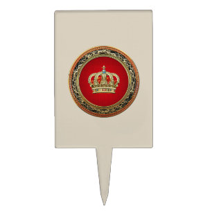 [200] Prince-Princess King-Queen Crown [Belg.Gold] Cake Topper