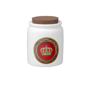 [200] Prince-Princess King-Queen Crown [Belg.Gold] Candy Jar