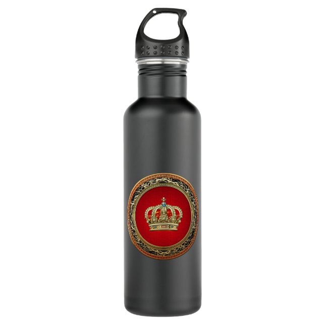 [200] Prince-Princess King-Queen Crown [Belg.Gold] Water Bottle (Front)