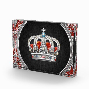 [200] Prince-Princess King-Queen Crown [Silver] Acrylic Award