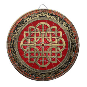 [200] Sacred Celtic Gold Knot Cross Dart Board