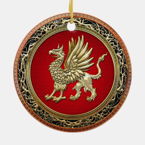 200 Sacred Gold Griffin Ceramic Ornament