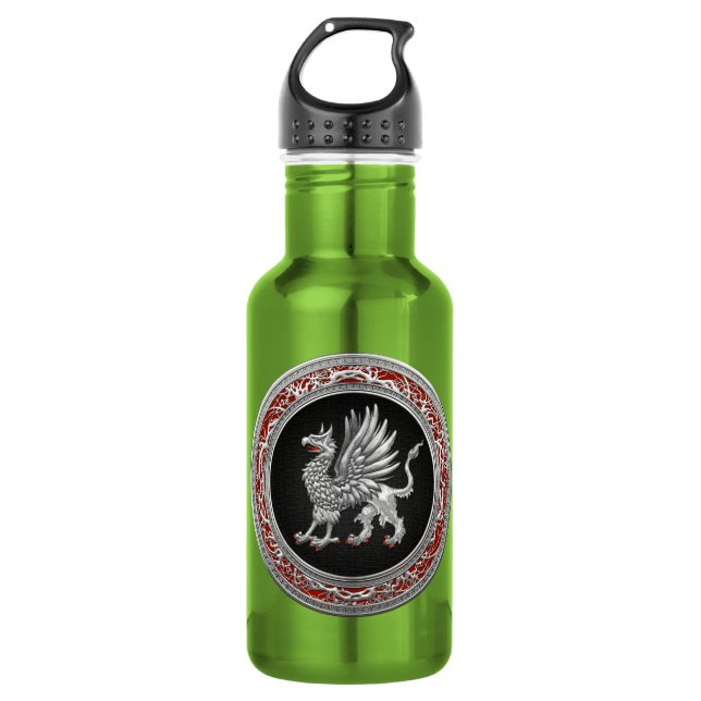 [200] Sacred Silver Griffin Water Bottle (Front)