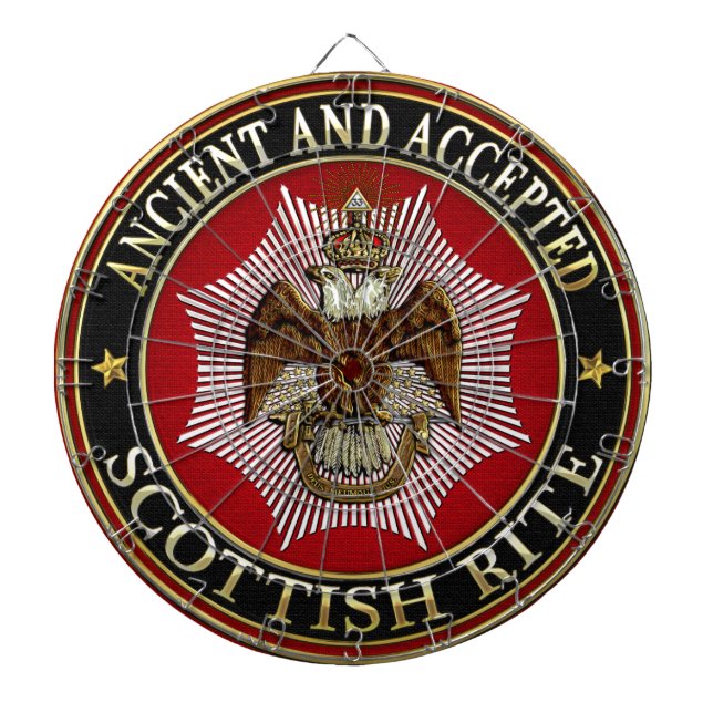 [200] Scottish Rite Double-headed Eagle Dart Board (Front)